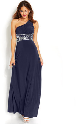 Adrianna Papell Hailey Logan by Juniors' One-Shoulder Gown
