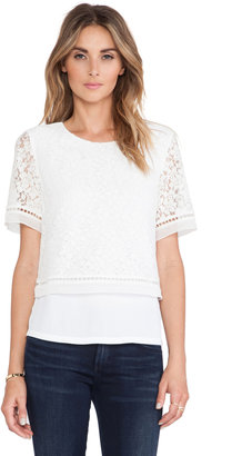 Rebecca Taylor Lace Overlay Top