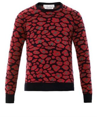 Michael Bastian Camo leopard knitted sweater