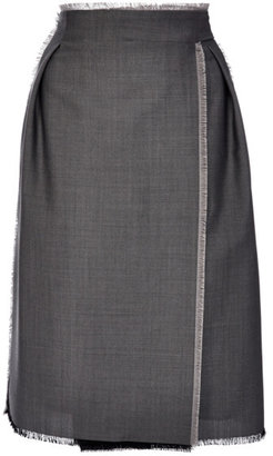 Thom Browne Knee Length Backstrap Wrap Skirt Medium Grey