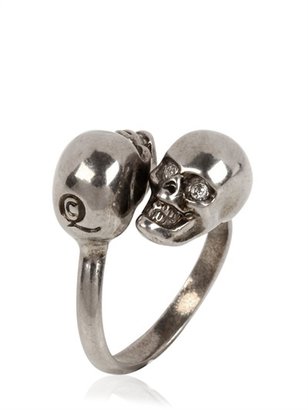 Alexander McQueen Twin Skull Brass Ring