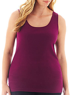JCPenney jcp Ribbed Tank Top - Plus