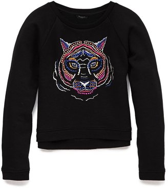 Forever 21 Girls Wild Cat Beaded Sweatshirt (Kids)
