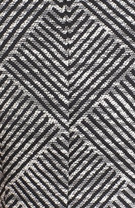 Donna Ricco Faux Leather Trim Textured Knit Sheath Dress