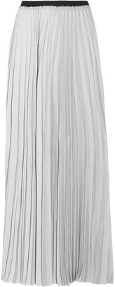 Enza Costa Pleated satin maxi skirt