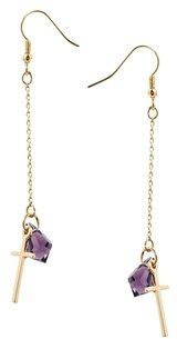 ASOS Cross And Bead Earrings - Purple