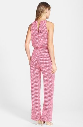 Laundry by Shelli Segal Chain Detail Print Jersey Jumpsuit