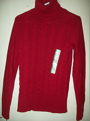 Merona Target Brand Womans Wool Blend Cable T-Neck Sweater 6 Colors. S,  XS & M