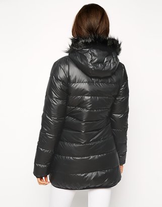 Nike Padded Reversible Coat With Faux Fur Trimmed Hood