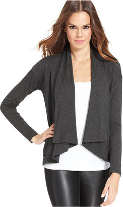 Kensie Draped French Terry Cardigan