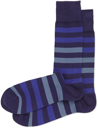 Paul Smith Two-Tone Stripe Socks, Navy
