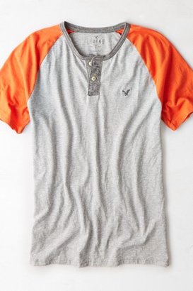 American Eagle Outfitters Light Heather Grey Colorblock Henley