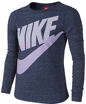 Nike Girl's Futura Long Sleeved Top Cloned, Blue