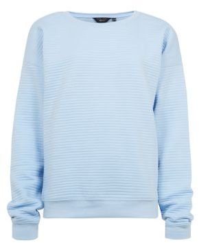 New Look Teens Pale Blue Quilted Ribbed Sweater