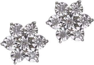 Love DIAMOND 9 Carat White Gold and Diamond Earrings