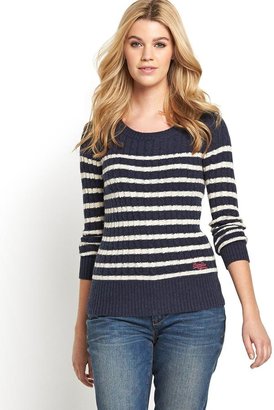 Superdry Croyde Cable Crew Stripe