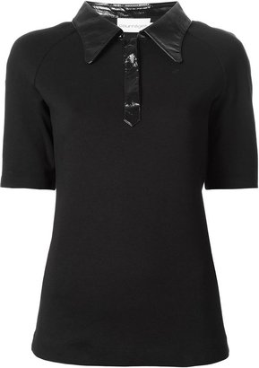 Courreges polo style glossy shirt