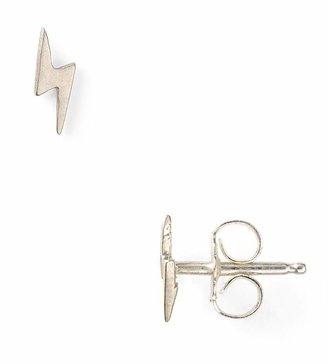 Dogeared Little Things Mini Silver Lightning Bolt Stud Earrings
