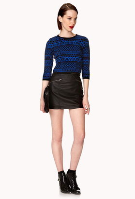 Forever 21 Geo Babe Cropped Sweater
