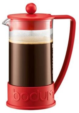 Bodum red 'Brazil' three cup coffee maker