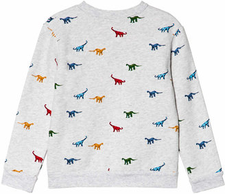 Bonpoint Grey All Over Dinosaur Print Sweatshirt