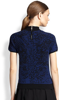 Christopher Kane Cashmere Snakeskin-Graphic Top