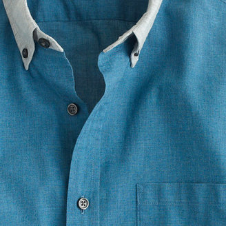 J.Crew Slim Secret Wash shirt in heather smoky blue colorblock