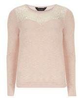 Dorothy Perkins Womens Nude lace panel jersey knit- White