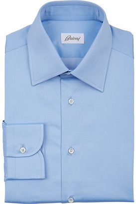Brioni Men's Polished Poplin Dress Shirt-Light Blue