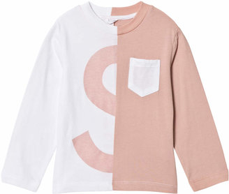 Stella McCartney Kids Pink and White Long Sleeved T-Shirt