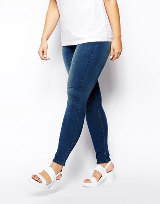 ASOS CURVE Pull On Jegging in Mid Wash