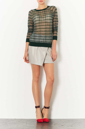 Topshop Knitted Sheer Check Jumper