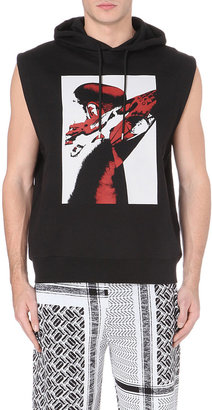 McQ Graphic-Print Sleeveless Cotton-Jersey Hoody - for Men