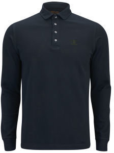 Barbour Men's Standards Long Sleeve Embroidered Polo Shirt Navy