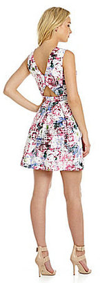 GUESS Floral Fit-and-Flare Dress
