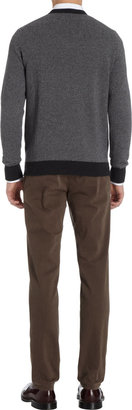 Barneys New York Herringbone V-Neck Sweater