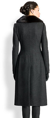 Dolce & Gabbana Wool Fur-Trimmed Coat