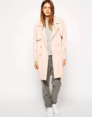 ASOS Coat In Cocoon Fit With Stormflaps
