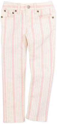 Ralph Lauren Childrenswear Stripe Bowery Skinny Jeans, Pink, Girls' 4-6X