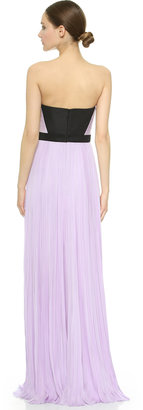 J. Mendel Strapless Pleated Gown