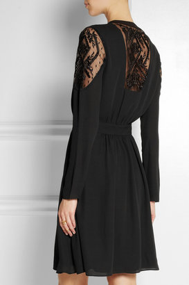 ALICE by Temperley Dawn embroidered tulle-paneled crepe dress