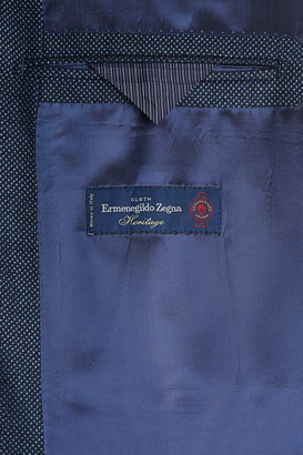 Ermenegildo Zegna Regular Fit Blue Semi Plain Jacket
