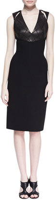 Cushnie Sleeveless Cutout Shoulder Dress, Black