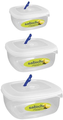 Sabichi 3-Piece Square Micro Seal Food Containers