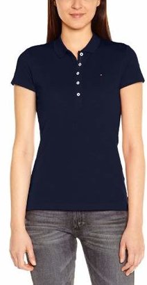 Tommy Hilfiger Women's NEW CHIARA STR PQ POLO SS Polo Short Sleeve T-Shirt
