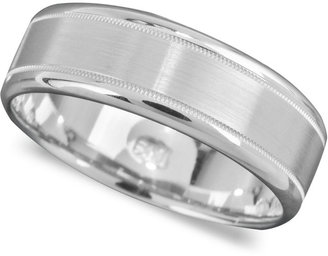 Macy's Men's 14k White Gold Ring, Engraved 7mm Band (Size 6-13)