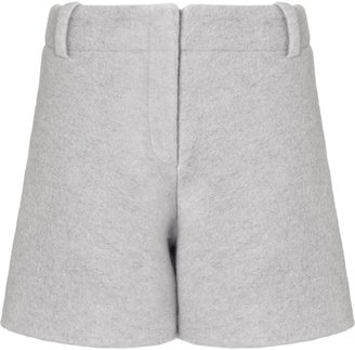 Carven Grey Crushed Wool Shorts