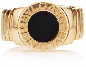 Bulgari Portero 18K Yellow Gold And Black Onyx Vintage Tubogas Ring