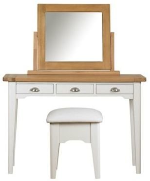 Debenhams Oak and painted 'Wadebridge' dressing table with mirror and stool