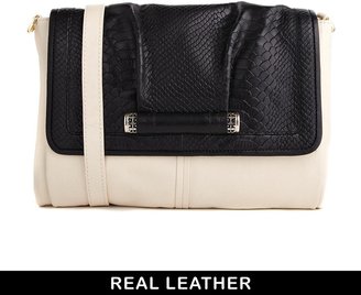 Ri2K Boscombe Leather Winter Ivory And Black Handbag